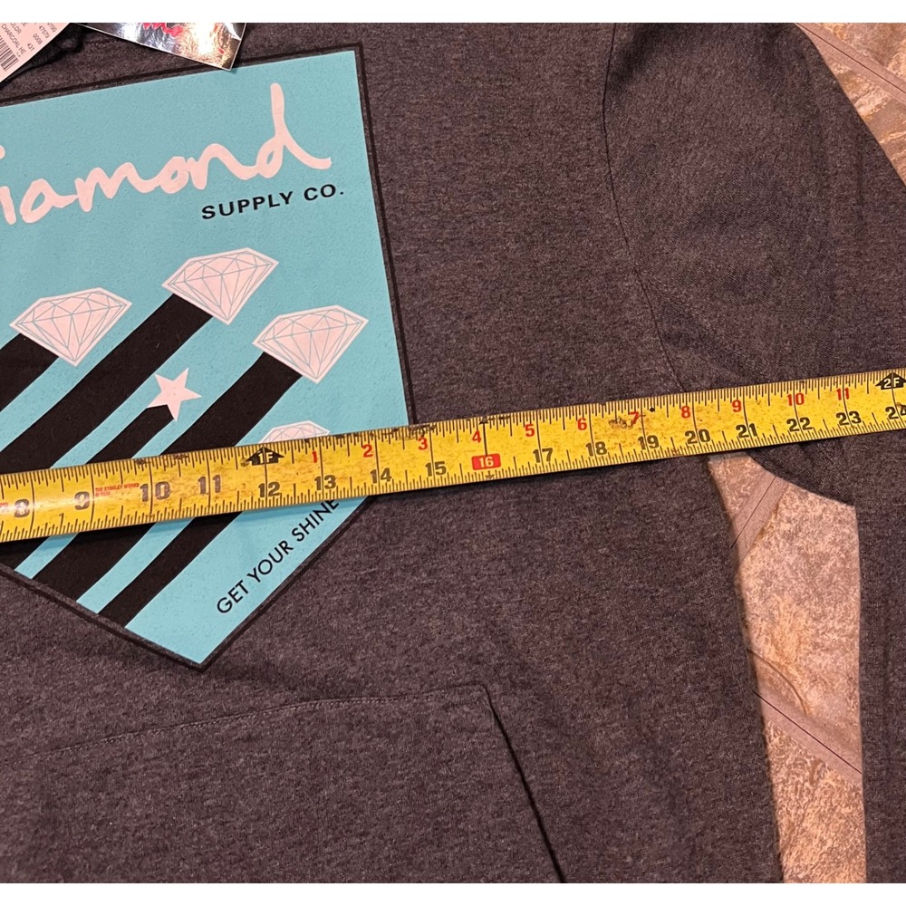 Diamond Supply Co Hoodie Mens Medium Charcoal NWT Graphic Streetwear Sweatshirt - Picture 5 of 6